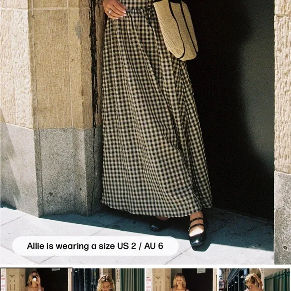 Princess Polly Tan and Black Checkered Maxi Dress 🖤💛🖤 - Picture 7 of 10